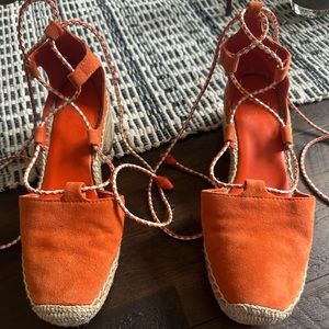 Tory Burch tie up espadrilles